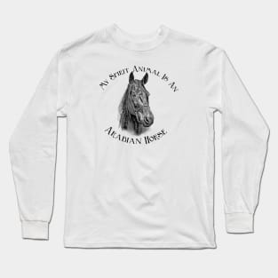 Horsehead Illustration with Text Long Sleeve T-Shirt